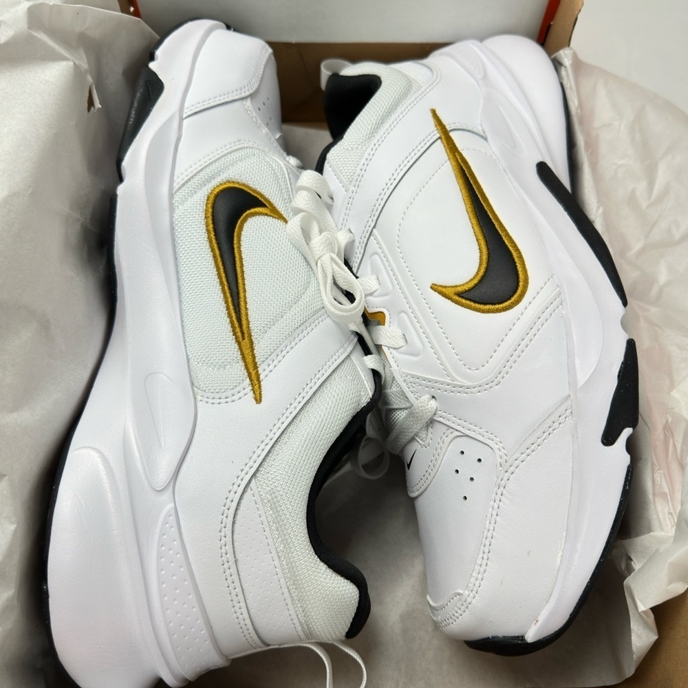 NEW - Nike Defyallday White and Gold Athletic Shoes (11.5 E)